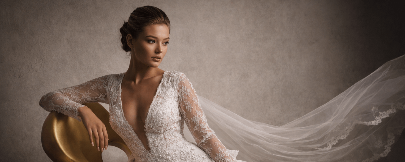 luxury bridal wedding dress soft and sophisticated