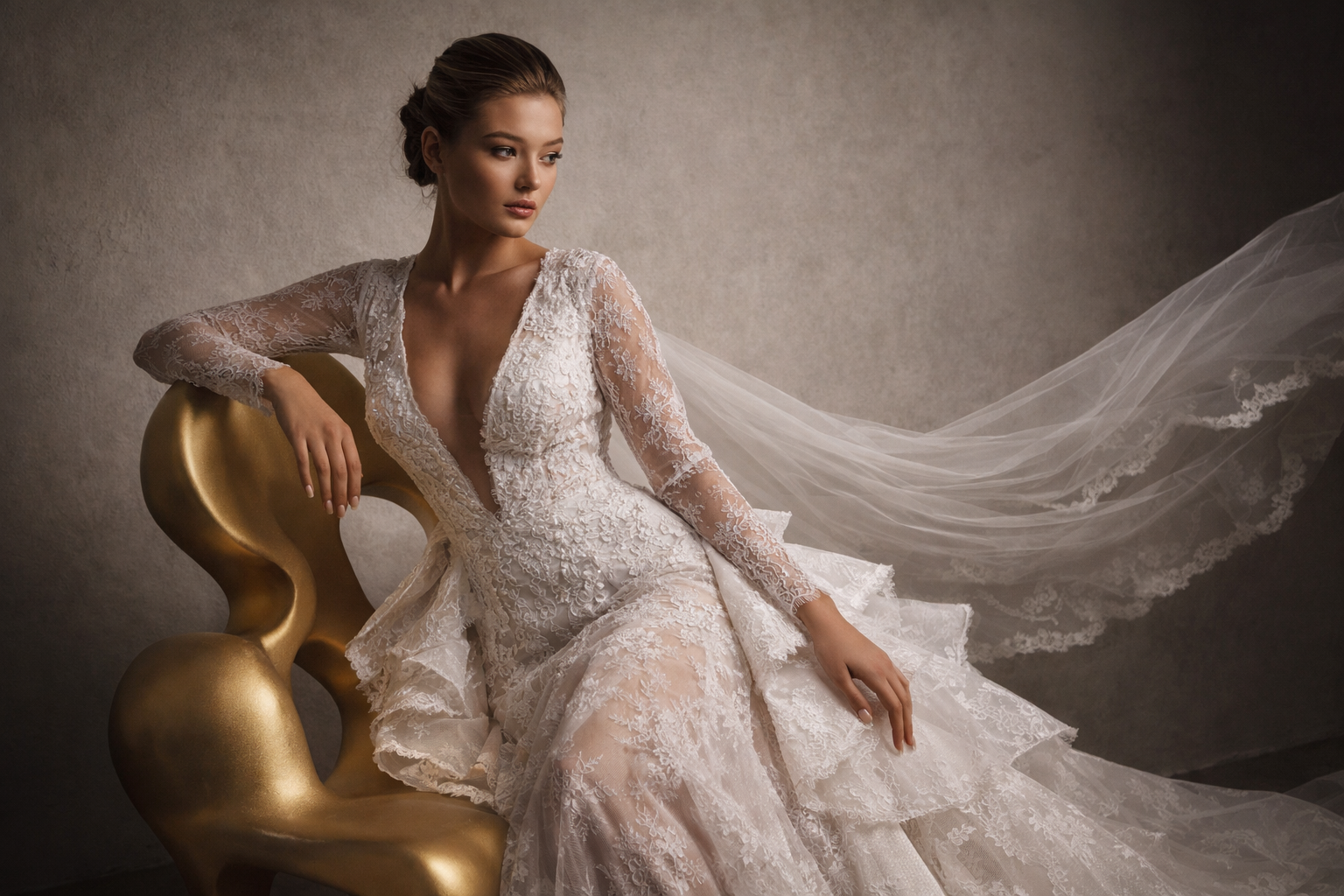 luxury bridal wedding dress soft and sophisticated