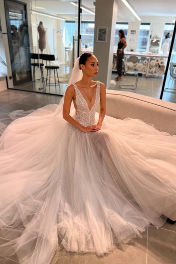 luxury bridal wedding dress soft and sophisticated
